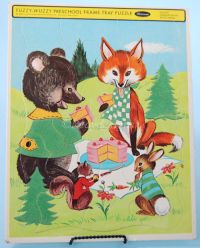 Whitman FUZZY WUZZY 15pc Frame Tray Childrens Puzzle Vintage 1968